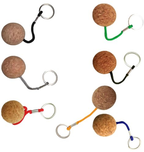 XAGMODSHN Schwimmende Schlüsselanhänger aus Kork, Auftriebsringe, ultraleicht, Holz, Kajaks, Bootfahren, unverzichtbar, tragbar, Kork