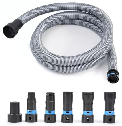 OPPWONG Dust Collection Hose Kit, 1.25inx10ft Vacuum Hose with 6 Adapters for Power Tools and Sanders