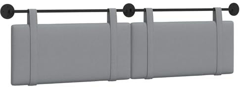 vidaXL Hängevorderseite Wandmontiert Hellgrau 170 x 55 x 5 cm Stoff, Bettzimmer Deko, Moderner Stoffkopfteil, Wandmontierte Rückenstütze, Luxus Schlaf-Highlight, Zeitloser Komfort