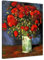 Bilderdepot24 Bild auf Leinwand | Vincent van Gogh - Vase mit roten Mohnblumen in 40x50 cm als Wandbild | Wand-deko Dekoration Wohnung alte Meister | NEU-180223-40x50-vmr