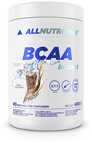 ALLNUTRITION BCAA Max Support Powder mit hochdosiertem Aminosäurekomplex - Glutamin Leucin Valin Isoleucin Taurin Leicht Löslich und Ergiebig - Cola