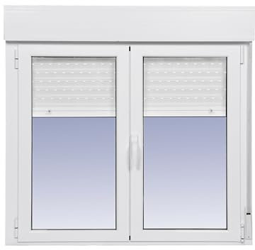 Ventanastock Aluminio 1200x1355 Practicable Oscilobatiente con Persiana de PVC 2 hojas