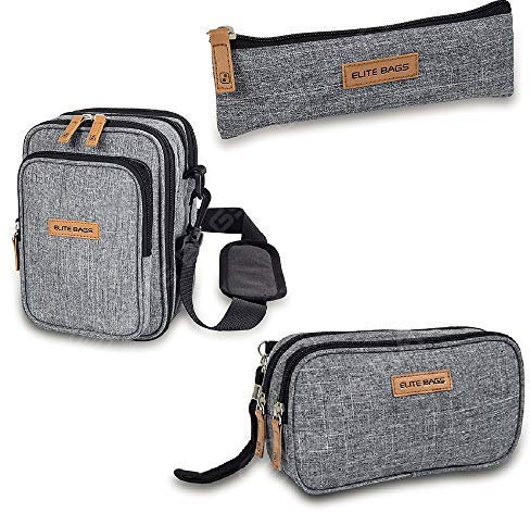 ELITE BAGS Lote de Estuche Insulins, Bolsa Dias y Bandolera Fits EVO Estampado bitono | para el Transporte Plumas de insulina y Materiales para la Diabetes