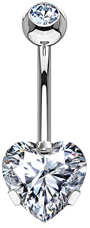 Piercingfaktor Bauchnabel Piercing Chirurgenstahl Kristall Herz