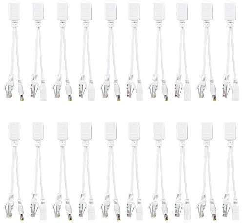 Sonew 10 Paar IP Kamera POE RJ45 Kabel Stromversorgung über Ethernet Adapter Injector + Splitter DC 12 V