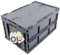 DieKlappbox - Klappbox faltbar stabil mit Deckel, Klappkiste groß, Transportbox 60L, 60% Recycling-Plastik, Made in Germany, TÜV, 60x40x33 cm, Grau