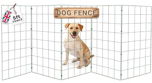 Conka Pets – Außen-Hundezäun – Drahtbarriere für mittelgroße und große Hunde – 1 Meter hoch – 10 cm x 12 cm Maschen verhindern das Überspringen – Tragbar, leicht, faltbar – Deckt bis zu 1,5 m ab