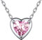 ChicSilver 925 Damenkette Authentische Birthstone Kette Für Frauen Oktober Rosa Edelstein Schmuck Kette für Braut und Brautjungfer