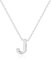 Philip Jones Initial Necklace Letter J Created with Zircondia® Crystals
