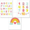 PREMYO Bilder Kinderzimmer Deko Mädchen Jungen - Alphabet ABC Poster Set Babyzimmer - Wandbilder Schlafzimmer Unisex A4