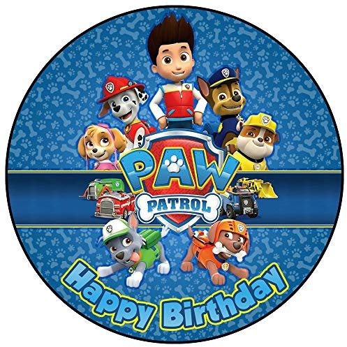 Essbare Tortenaufleger - Tortenaufleger Geburtstag - Tortendeko Paw Patrol - Geburtstagskuchen Deko aus Fondant - Rund 20 cm - Esspapier Tortendeko - Tortenaufleger Paw Patrol - Cake Decoration
