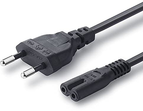 Cordon d'alimentation, Norme UE 250V 2.5A, 1.5M, Câble d'alimentation Secteur à 2 Broches pour Haut-Parleur, Écran, PC, Ordinateur Portable, etc.