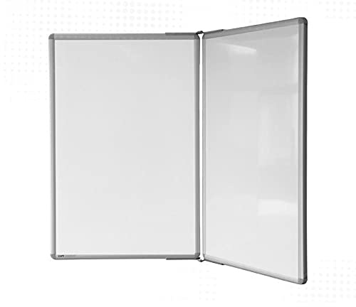 Sam Creative Whiteboard Pro Emailliert Flügeltafel 3-Fläche 60x45 cm | Magnetisches Pro Design Whiteboard