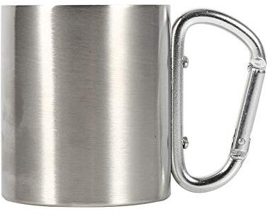 Stainless Steel Mug with Carabiner Hook Handle, Portable Backpack Cup Outdoor Travel Camping Hiking Climbing Sports Water Tea Coffee Cups Camping Gear
