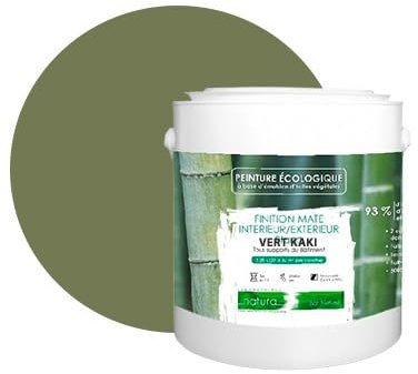 BOX DECO COULEURS Peinture naturelle écologique intérieur extérieur aspect mat Natura - 2.5L, Vert Kaki