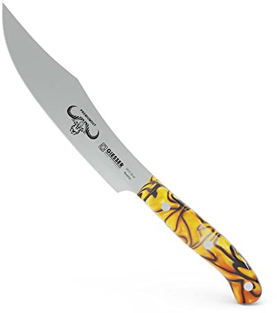 Giesser seit 1776 - Made in Germany - Zubereitungsmesser 16 cm Spicy Orange, PremiumCut Veggie No 1, Küchenmesser, Acryl, rot, rostfrei, deutsches Grillmesser scharf