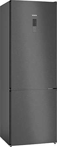 SIEMENS KG49NXXDF XXL-Stand-Kühl-Gefrier-Kombination iQ300, freistehende Kühlkombination mit Gefrierbereich unten 203x70 cm, 311L Kühlen, 129L Gefrieren, NoFrost, hyperFresh, superCooling, BlackSteel