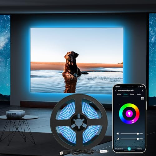 Diyife 3m LED TV Backlights for 32-45 inch TV - 5050 RGB LED Lights with Bluetooth, 16 Million Colors Changing, App Control, Timer Function