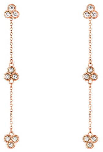 Heideman Ohrringe Lotte Damen aus Edelstahl rosegold farbend poliert Ohrstecker hängend für Frauen mit Stein weiss