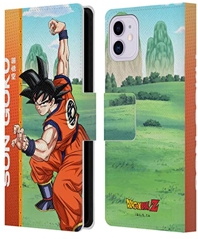 Head Case Designs Officially Licensed Dragon Ball Z Son Goku Saiyan Arc Characters Leather Wallet Case Compatible With Apple iPhone 11