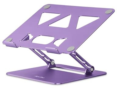 Aoviho Adjustable Laptop Stand for Desk,Portable Laptop Stand Holder and Riser,Foldable Aluminum Notebook Computer Stands for MacBook Air Pro HP Lenovo Dell Samsung Chromebook, 10-15.6 inch, Purple