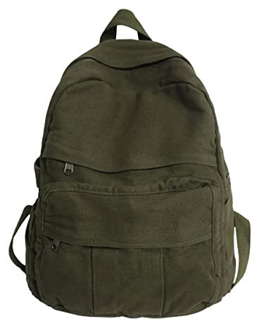 GAXOS Mochila para laptop para mujer, mochila de lona de viaje para mujer, mochila estética vintage para la escuela, green2, Mochilas de mochila