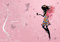 wandmotiv24 Fototapete Elfen Baum rosa Blumen, 400 x 280 cm - selbstklebende Strukturtapete, Wanddeko, Wandbild, Wandtapete, Schmetterlinge Fantasy Silhouette M6588