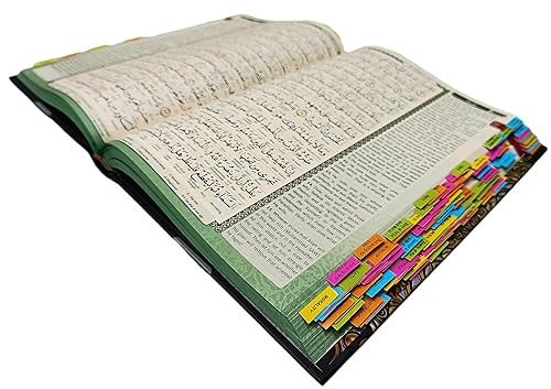 Maqdis Noble B5 Black IMPORTANT TAG Koran Koran Book Color Holy English Arabic Word by Word Translation Meaning (Blue)