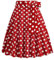 Odizli Rock Damen Knielang Rockabilly Tellerrock Elegant 50er Jahre Vintage Audrey Hepburn A Linie Swing Petticoat R�cke Faltenrock Plisseerock Retro Trachtenrock Festlich Sommerrock Rot Polka Dot XXL