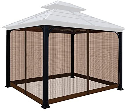 Zanzariera per ombrelloni, gazebo, balcone, zanzariera per tavoli da terrazza, zanzariera per giardino, gazebo in nylon con cerniera e nastri