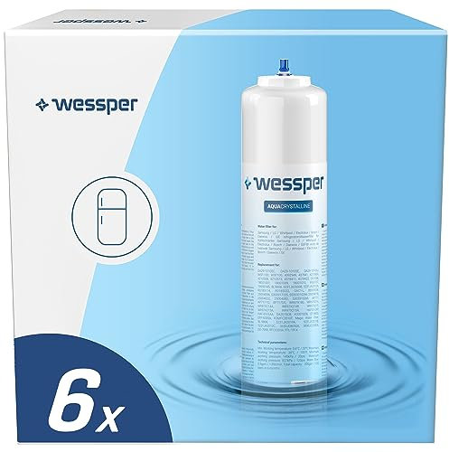 Wessper Wasser Filter für Kühlschrank, Ersatz Wasserfilter Kartuschen Kompatibel mit Samsung Side By Side, DA29-10105J, BOSCH, SIEMENS, LG, SMEG - 6er Pack