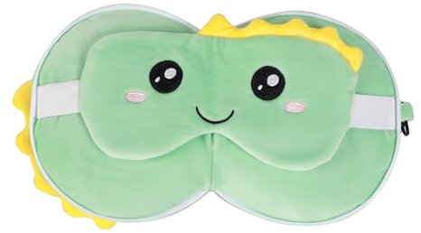 I-TOTAL ® - Kissen mit Schlafmaske, verschließbares Kissen mit Haken für Reise (HELLO DINO)