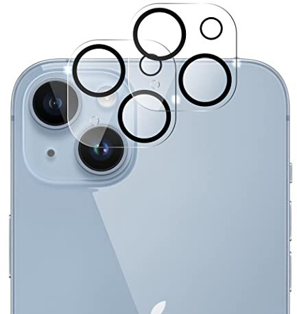 QUITECO Protector Lente Cámara para iPhone 15/15 Plus [2 Piezas] Vidrio Cristal Templado Cámara Trasera