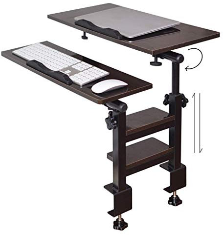 Bandeja de Escritorio de Madera para computadora portátil, Bandeja de Desayuno Plegable, Mesa Ajustable, Bandeja de Cama para computadora para Comer computadoras portátiles, Escribir y Leer (tamaño: