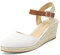 PIZZ ANNU Sandali Donna con Zeppa Espadrillas Estivi Platform Scarpe con Tacco Plateau Sandalo con Punta Chiusa Comodi Eleganti Bianco EU 40