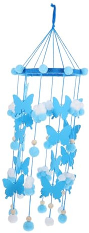 ibasenice 2st Schmetterlings-pom-anhänger Krippe Filzkugeln Anhänger Medaillon Anhänger Für Das Babybett Mädchen Basteln Handy Baumwolle Rotieren Hängend Wandschmuck