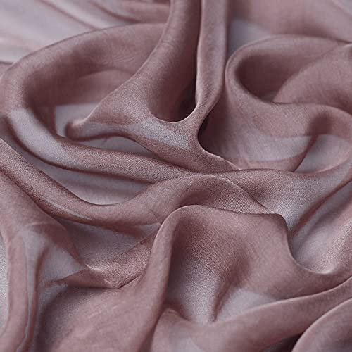 CISULI 100% Seidenchiffonstoff,6 Momme,Breite 140 cm,Dünnes Tüllmaterial,Brautkleidstoff (2134, Preis für 1 Meter)