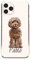 Personalised Initial Phone Case For Apple iPhones, 14, 13, 12, 11, Pro Max, Mini, XR, XS, Brown Cockapoo with Name/Initials on Clear Hard Phone Cover, Custom Dog Phone Case
