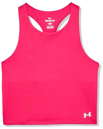 Under Armour Canotta da bambina Motion Crop, (681) Fucsia sfumato / / Bianco, M