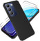Tieeyivv Funda para Vivo V40 SE 5G/Vivo V30 Lite 4G Cover con Protector de Pantalla Cristal Vidrio Templado Matte TPU Soft Incorporado Cover Anti-rayones, Antigolpes Anti-Amarilleo Protección - Negro