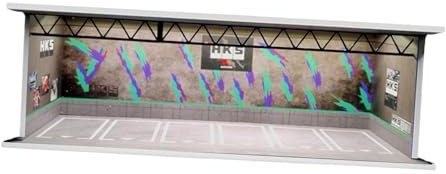 Harilla 1/64 Parkplatz-Vitrine, Modellauto-Vitrine mit 6 Parkplätzen und Beleuchtung, E