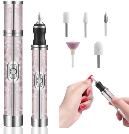 KDJXZ Electric Toe Nail File - 4-Speed Professional Grinder with 5 Replacement Heads, Adaptable to Various Nail Conditions and Shapes