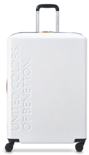DELSEY Paris x United Colors of Benetton - United - Valise soute Rigide 75 cm x 51 cm x 31 cm - 103 L - Blanc