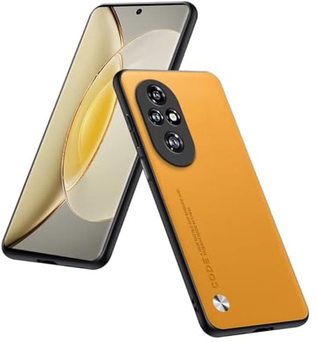 HULLIN Custodia Compatibile Con HONOR 200 Pro 5G (6.78), Cover Protettiva Pelle PU - Giallo