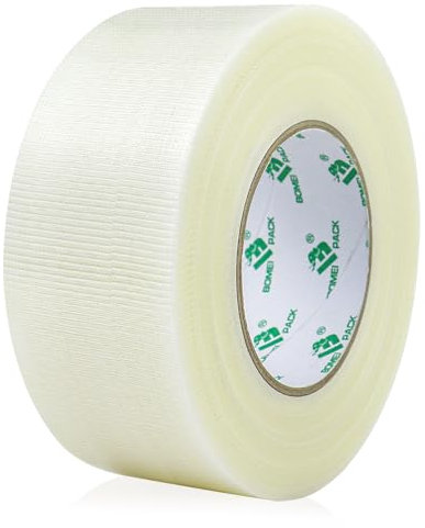 BOMEI PACK Clair Heavy Duty Duct Ruban adhésif pour réparation, fixation, scellement, résistant, imperméable, flexible, Clear Ruban adhésif déchirable à la main sans résidu (50mm*50m)