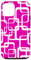 Hülle für iPhone 15 Retro MCM Quadratisches Motiv Vintage Muster 5 Magenta