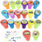 Kinderstempel Set mit Dinosaurier-, Fahrzeug- und Tiermotiven, 20 Stück, mehrfarbig，Baustelle Stempel，Klassenzimmer Belohnungen.