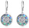 PARYFO Wikinger Ohrring 925 Sterling Silber Wikinger Kompass Ohrringe Abalone Shell Vegvisir Hängend Ohrringe Wikinger Amulett Schmuck Geschenk für Frauen Mädchen