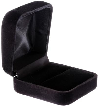 lafomukea Samt Ringbox, Schmuck Etui für Ring, Ring Box, Ringschachtel für Hochzeit Verlobung Valentinstag (Schwarz)