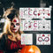 Halloween Tattoo Gesicht,10 Blätter Temporäre Tattoos Aufkleber Gesichtstätowierung Mit Totenkopf Floral,Glitzersteine für Karneval,Maskerade,Halloween Tag der Toten Kostüm Accessoires Damen